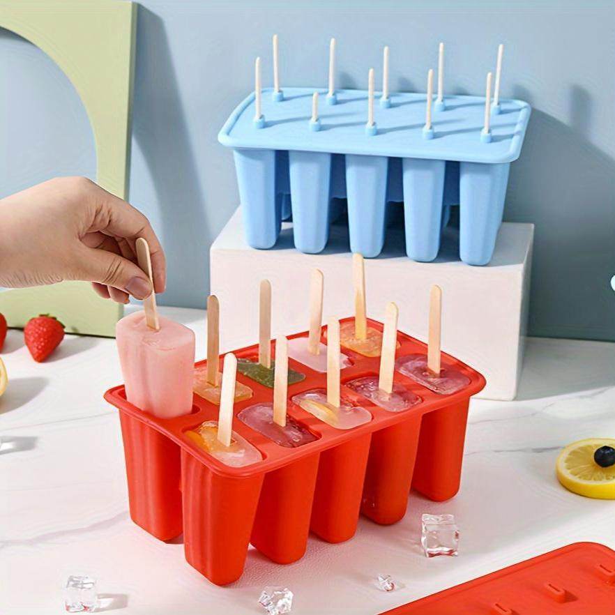 10pcs Reusable Silicone Popsicle Molds with 50 Sticks - My Store