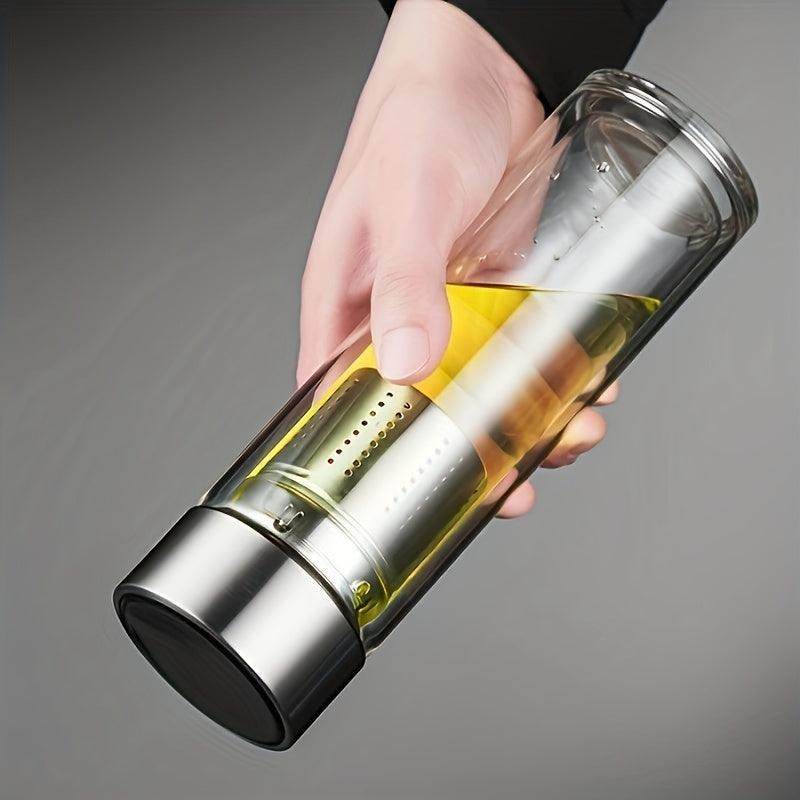 Double-Layer Glass Tea Bottle with Temperature Display - My Store
