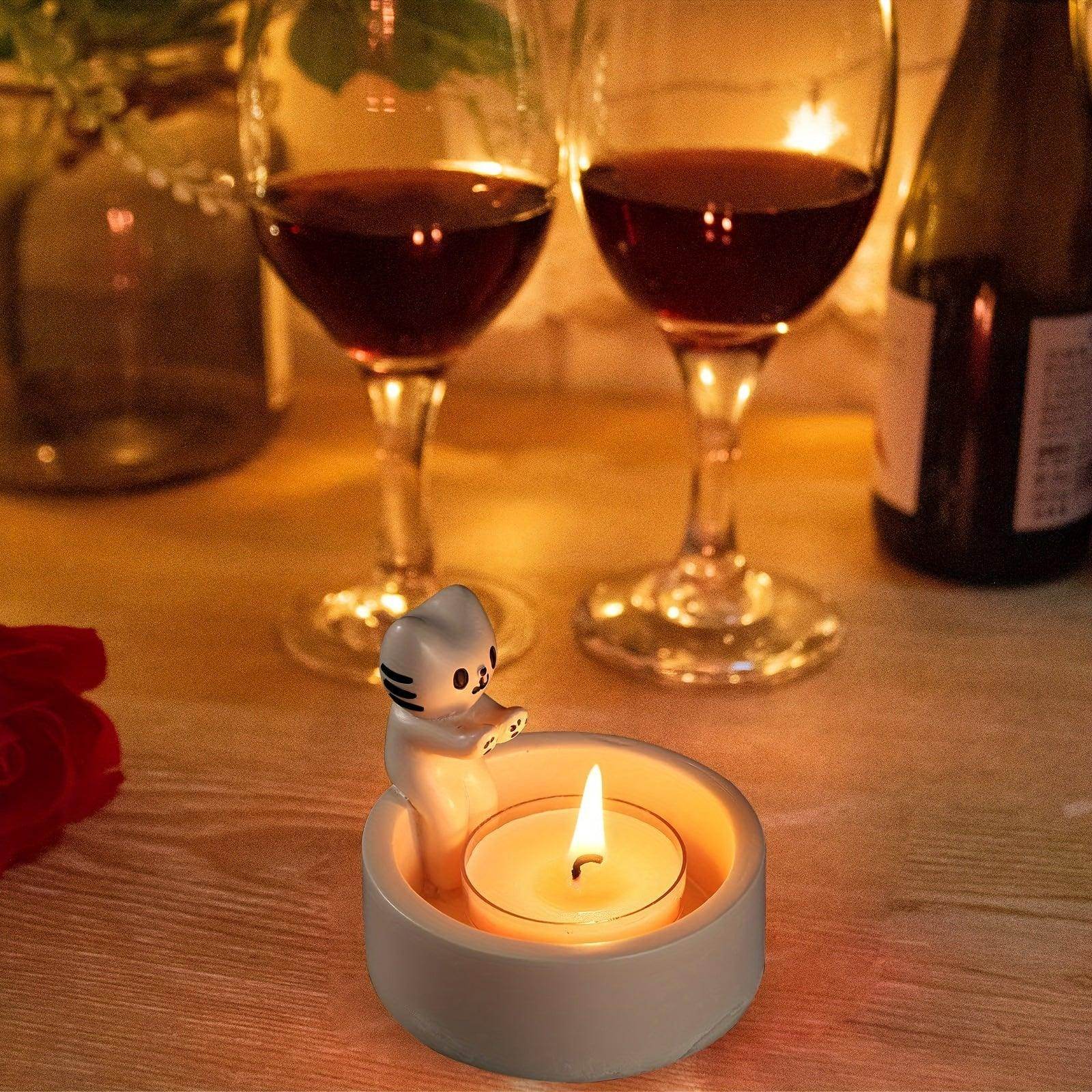 Charming Kitten & Panda Candle Holder - My Store