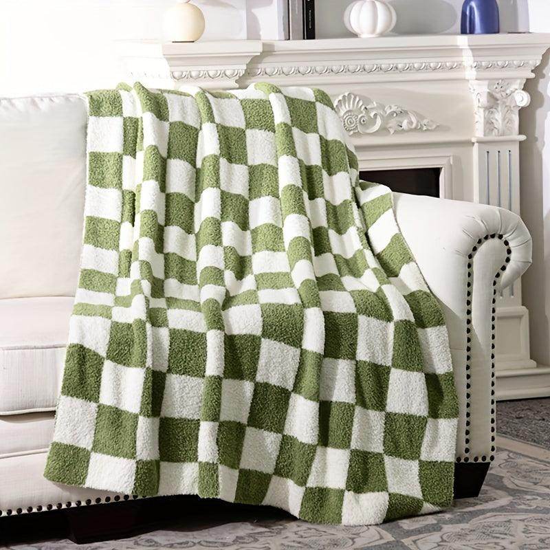 Comfort Soft Feather Yarn Knitted Throw Blanket - My Store