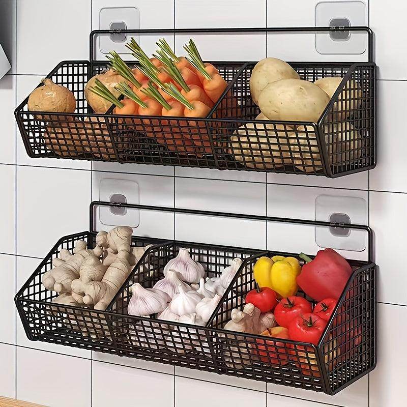 1pc Durable Wall-Mounted Kitchen Storage Basket - My Store