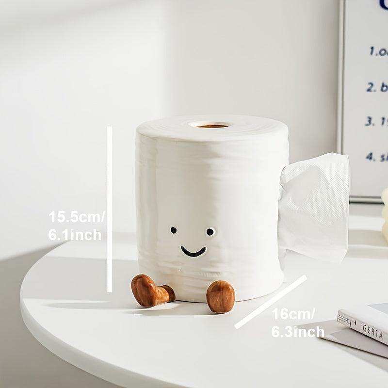 Porcelain Tissue Box - Cute Toilet Paper Shape - My Store