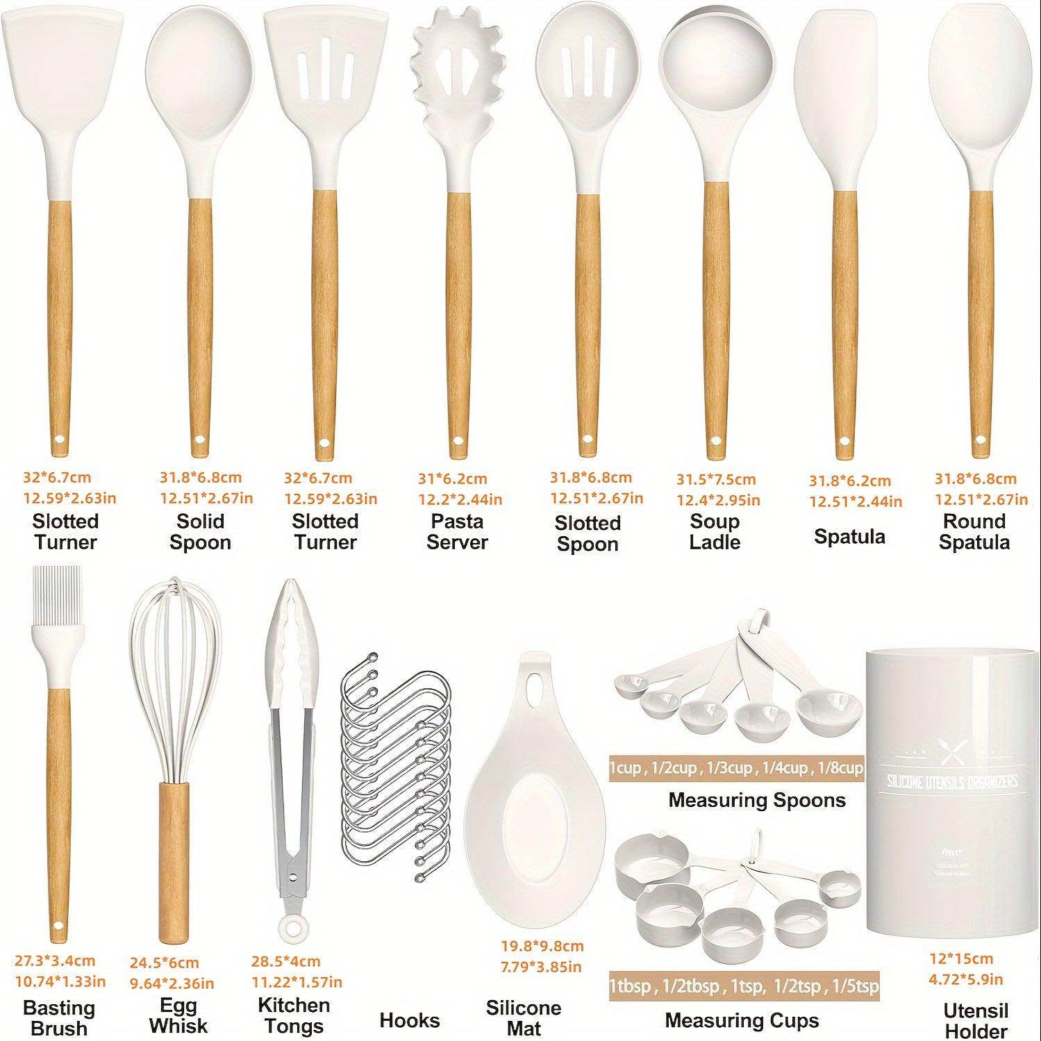 33pcs Silicone Utensil Set with Stand - My Store