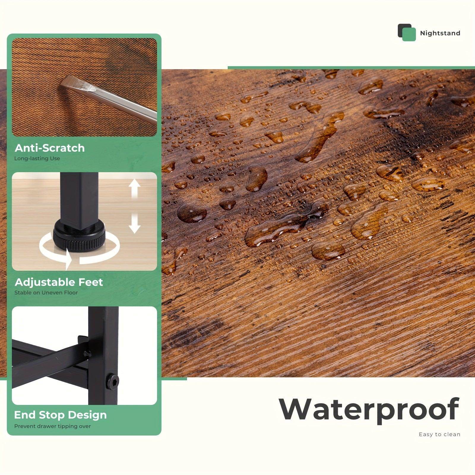 Nightstand with 2 Storage Drawers - My Store