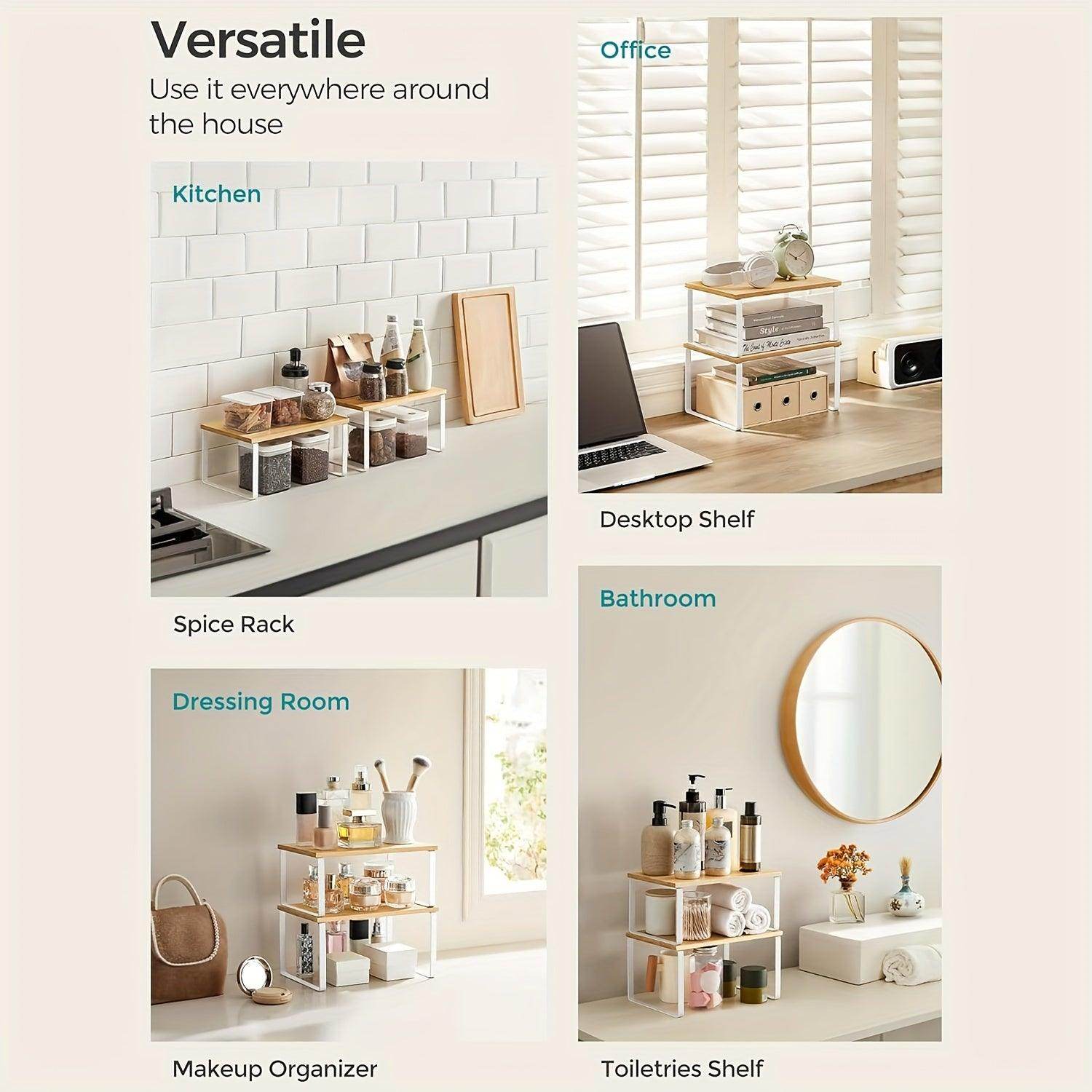 2-Pack Stackable Kitchen Cabinet Organizers - My Store