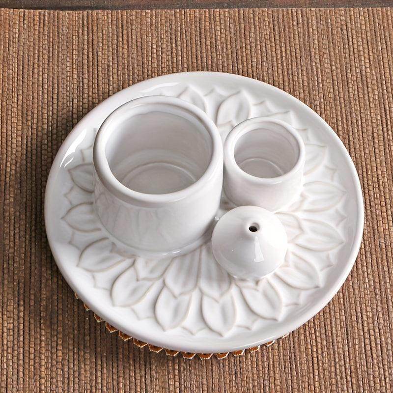 Morandi-Inspired Ceramic Candle & Incense Holder - My Store