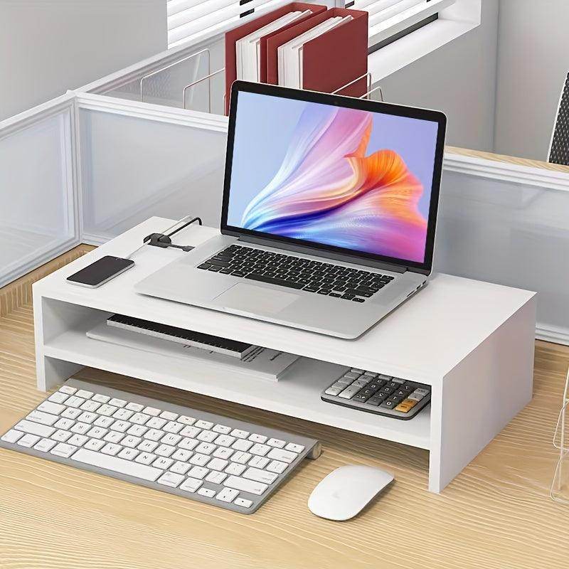 Wooden Laptop Riser Desk Organizer with Monitor Stand - My Store