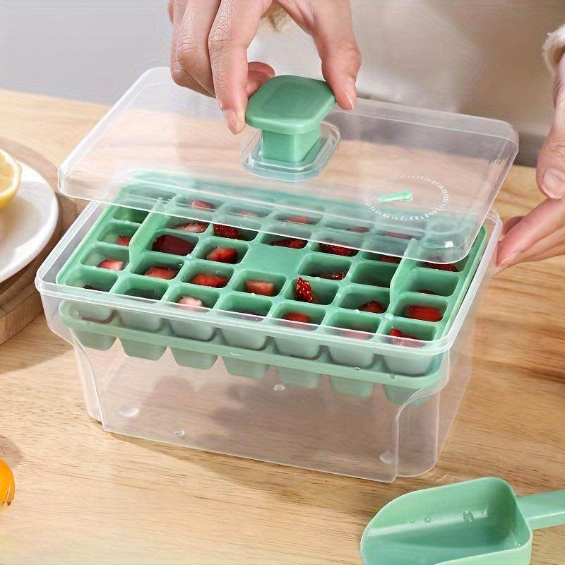 Easy-Release Ice Cube Tray with Lid & Scoop (34/68 Capacity) - My Store