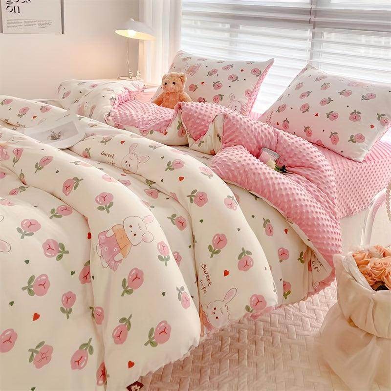 Pink Rose Floral - Warm Thick Blanket. - My Store