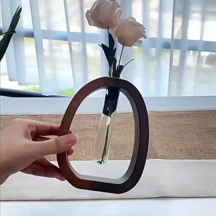 Walnut Solid Wood Flower Vase - My Store