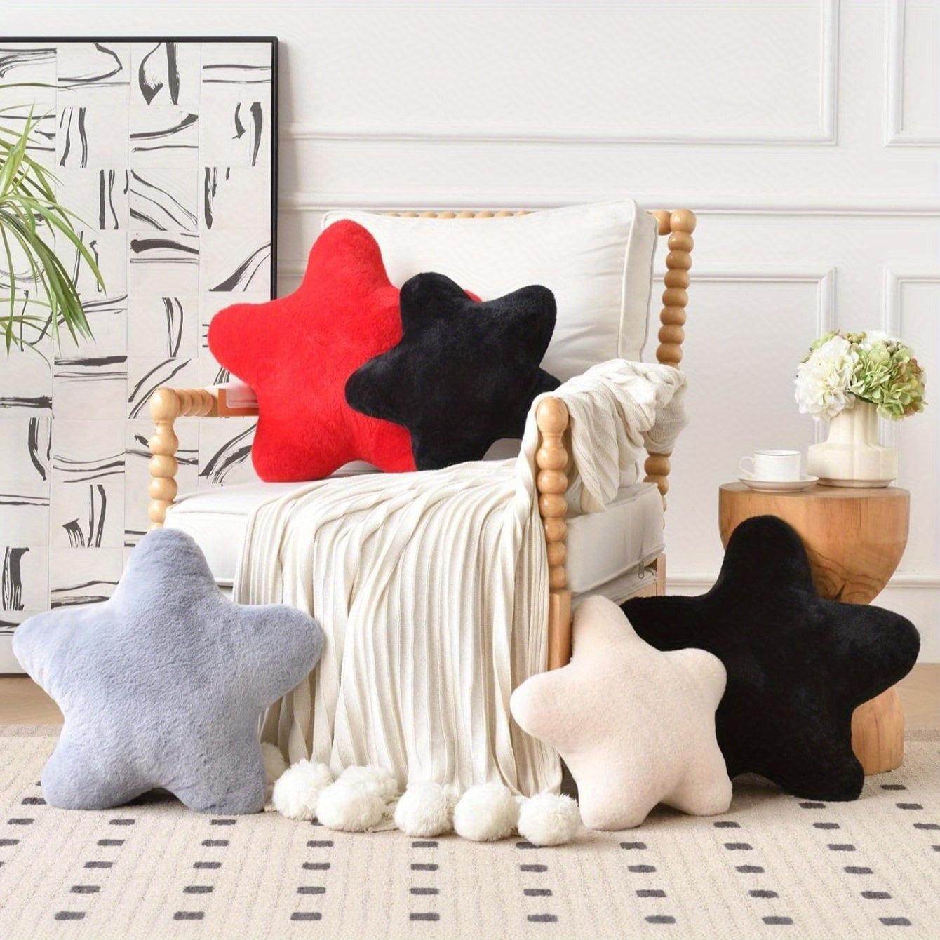 Modern Star-Shaped Plush Throw Pillow - My Store