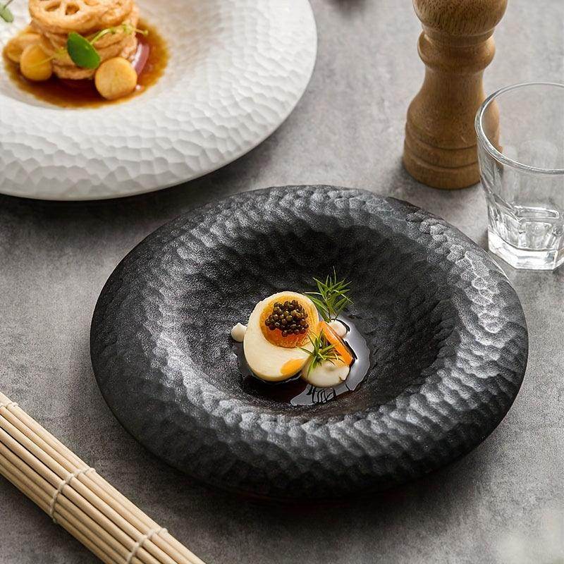 Elegant Black & White Ceramic Plate - My Store