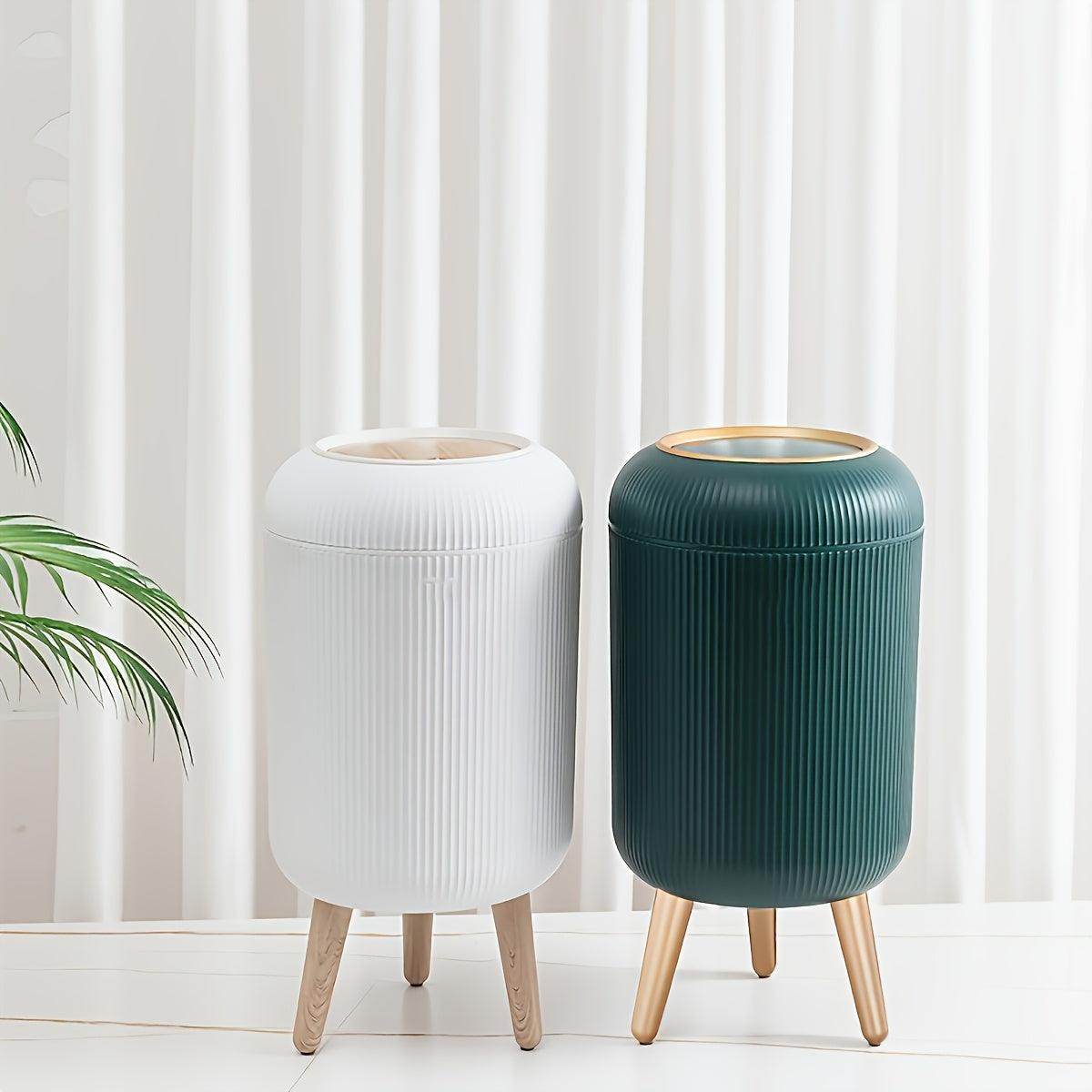 Elegant Plastic Trash Can with Legs - My Store