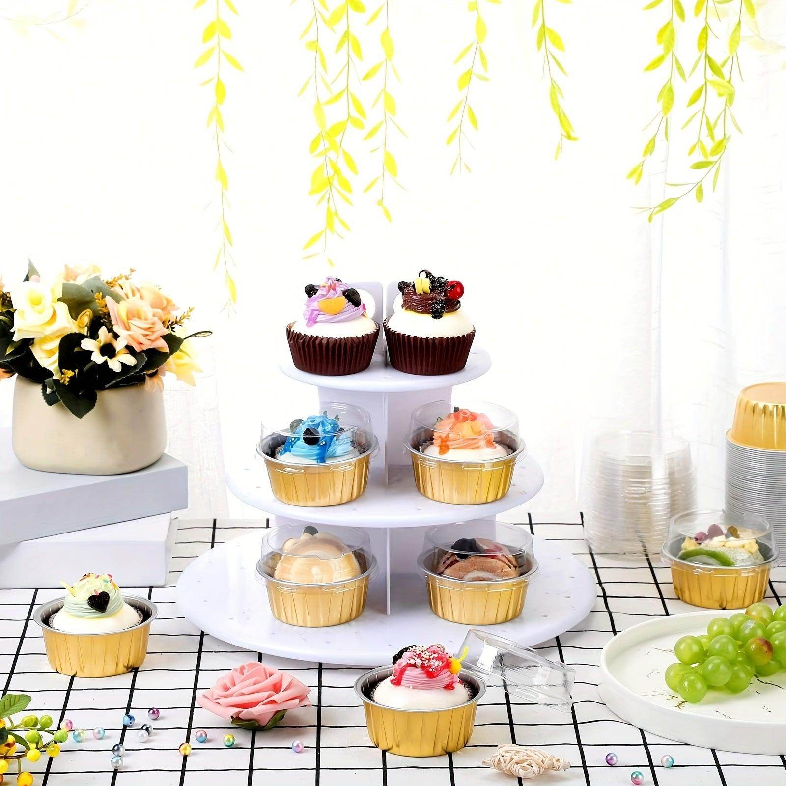 30pcs Mini Aluminum Foil Baking Cups Set with Lids and Spoons - My Store