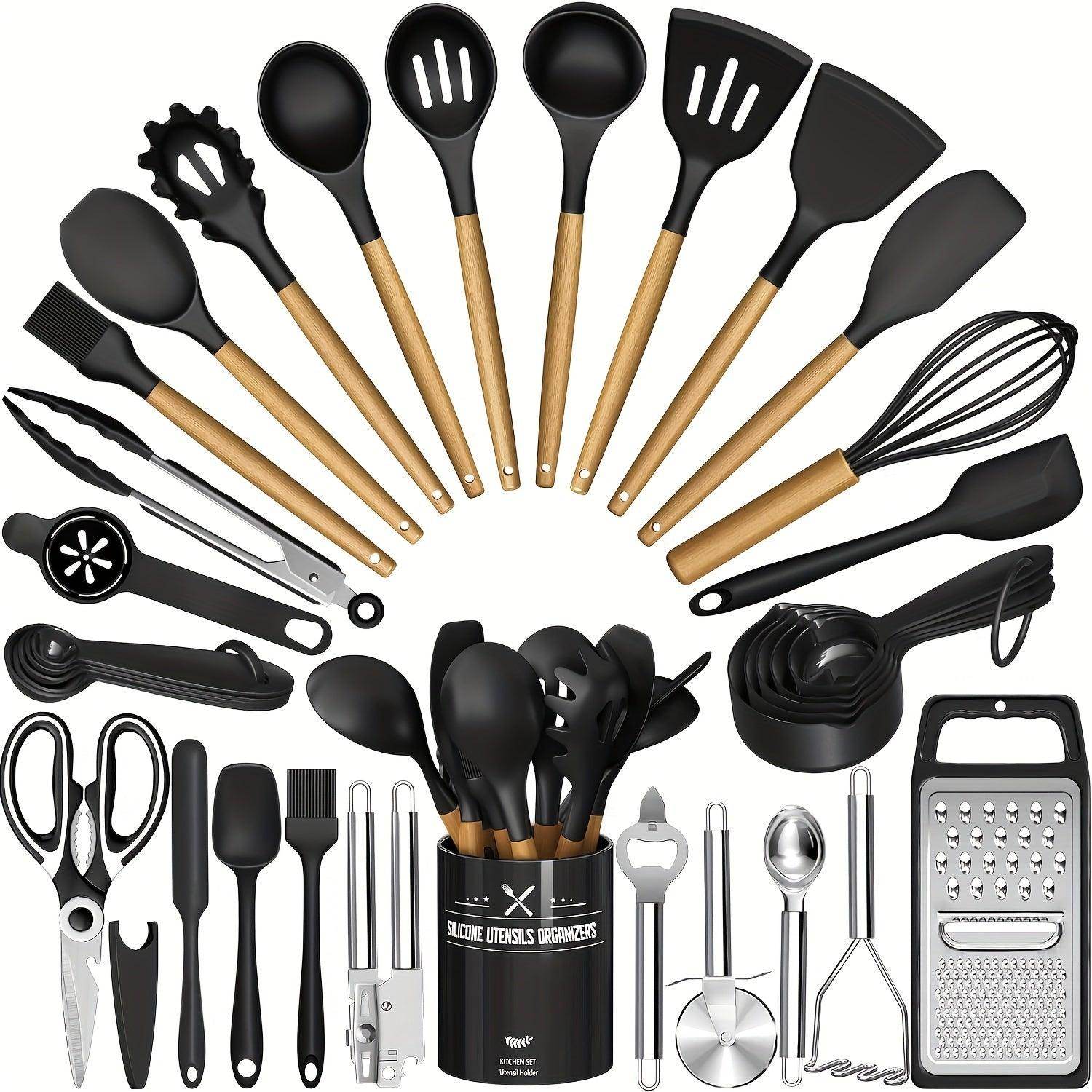 Kitchen Utensils Set- 34PCS Silicone Cooking Utensils With Holder - My Store