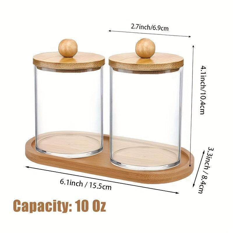 Bamboo-Lid Bathroom Organizer Set - My Store