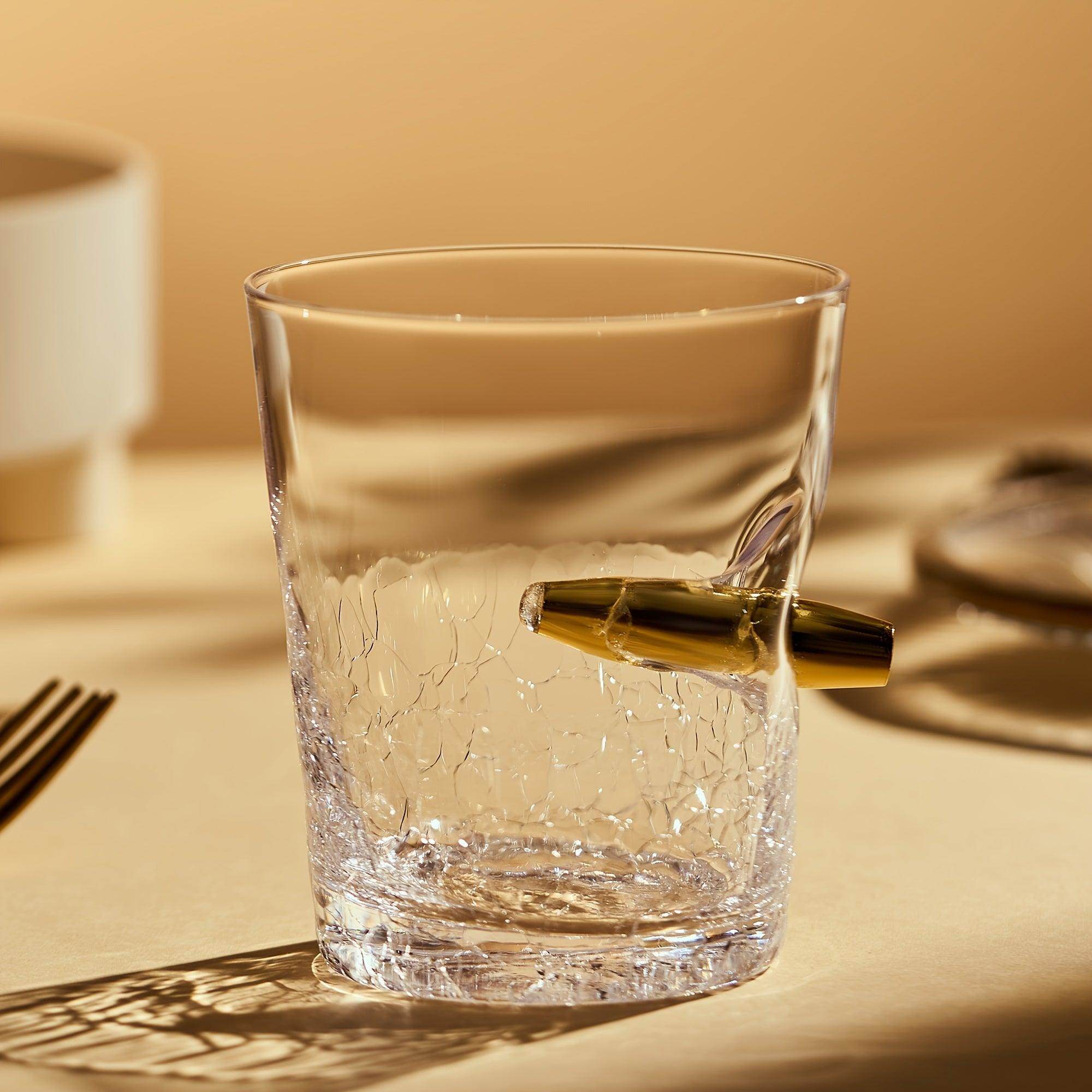 Handmade Crackle Bullet Whiskey Glasses - Set of 2 - My Store