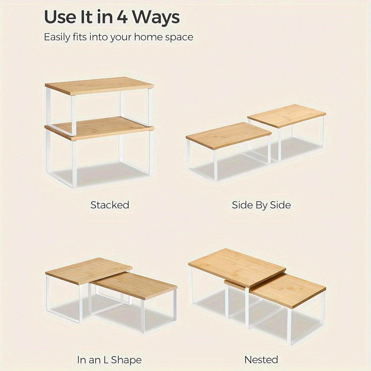 2-Pack Stackable Kitchen Cabinet Organizers - My Store