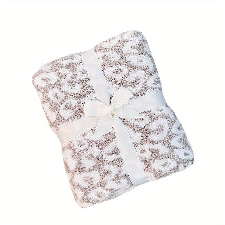 Leopard Print Knitted Throw Blanket - My Store