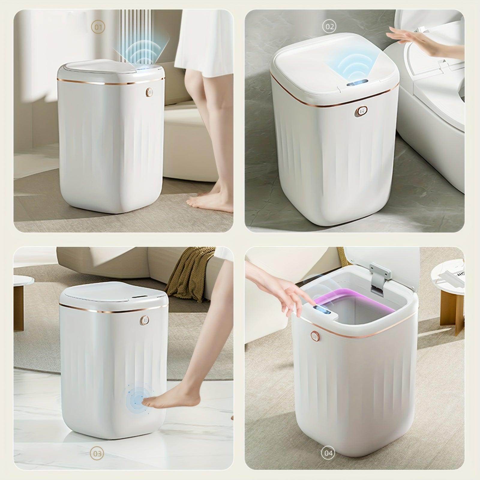 White/Cream Smart Trash Can - My Store