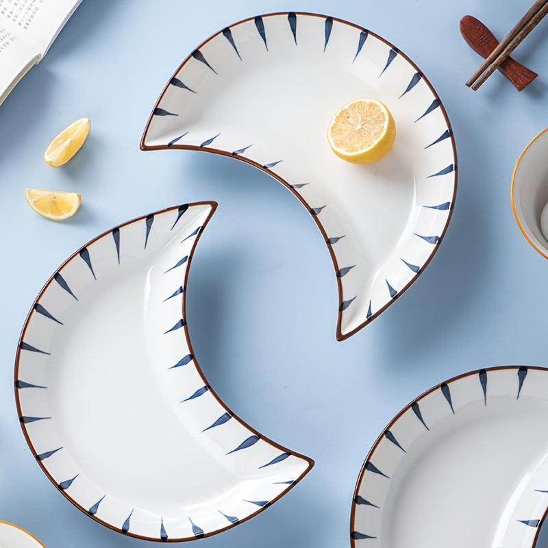 Moon-Shaped Ceramic Plate Set - My Store