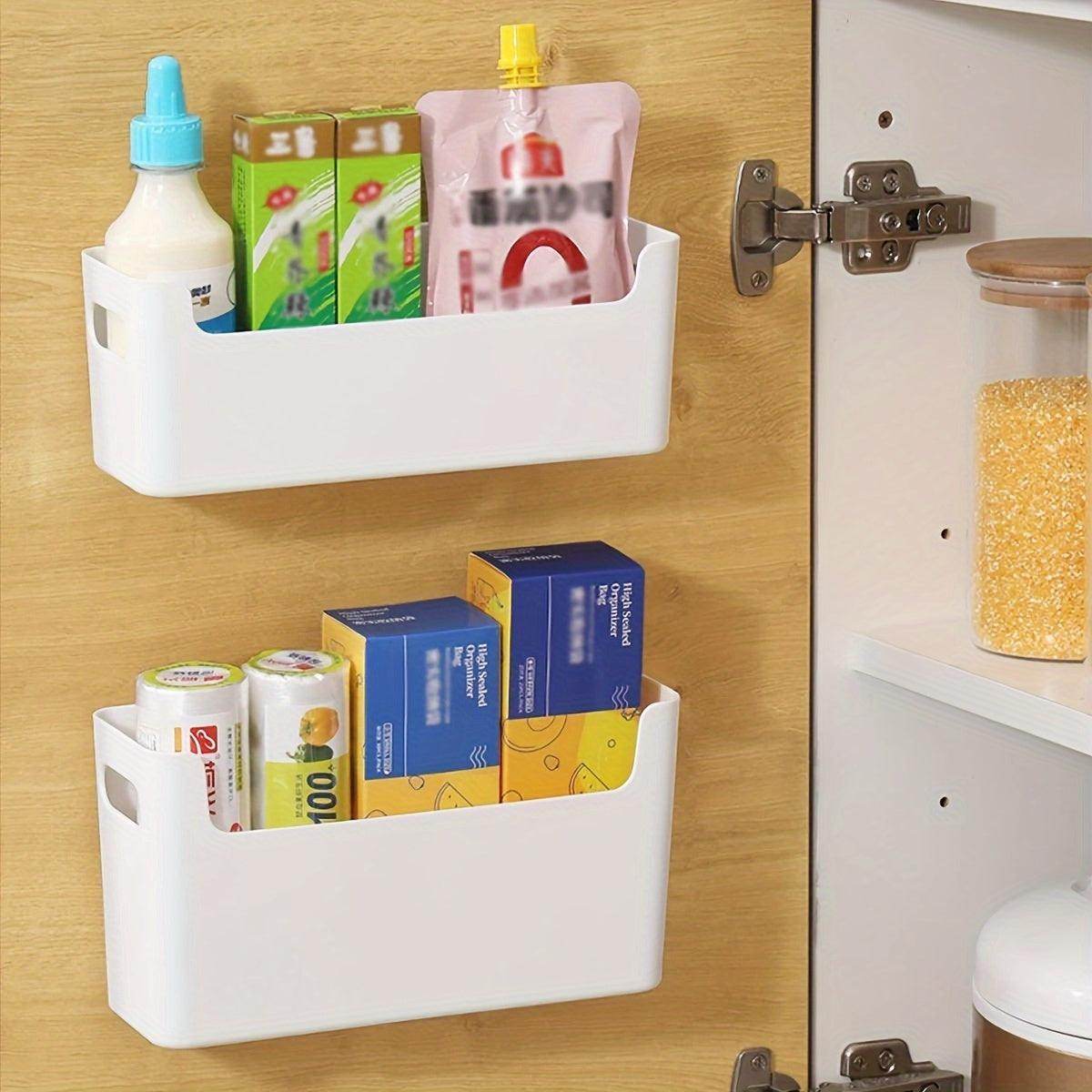 Space-Saving Kitchen Cabinet Door Organizer Bins with Hooks - My Store