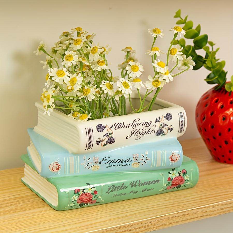Creative Three-layer Ceramic Book Vase - My Store