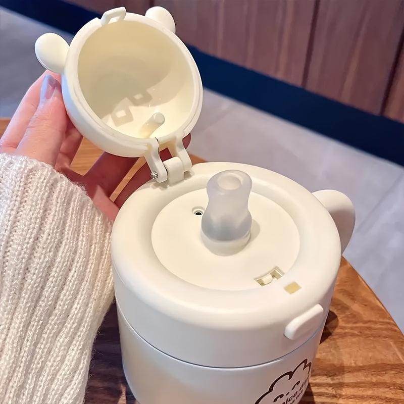 Cute White Rabbit Bear Coffee Cup with Lid - My Store