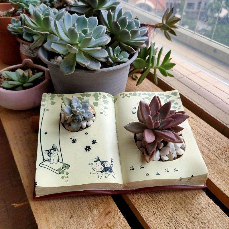 Modern Resin Book Planter - My Store