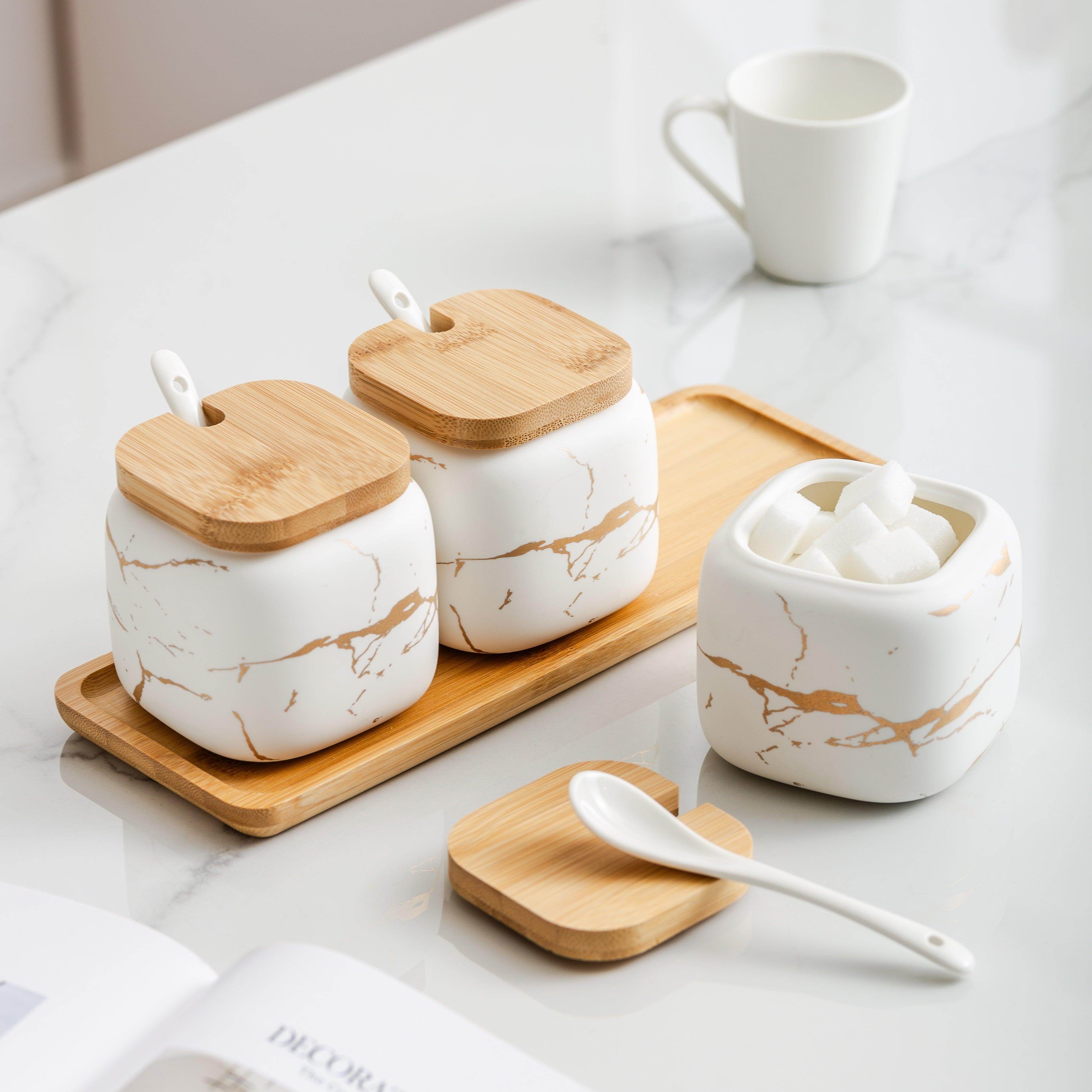 3pcs Creative Seasoning Pot Set with Tray & Spoons - My Store