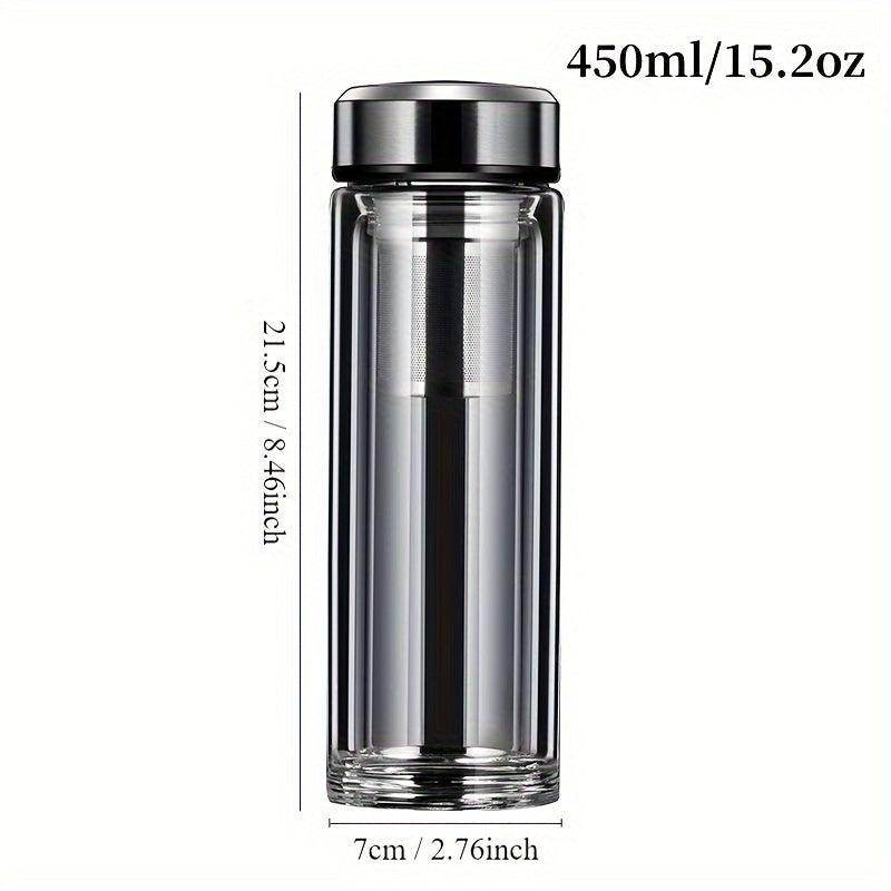 Double-Layer Glass Tea Bottle with Temperature Display - My Store