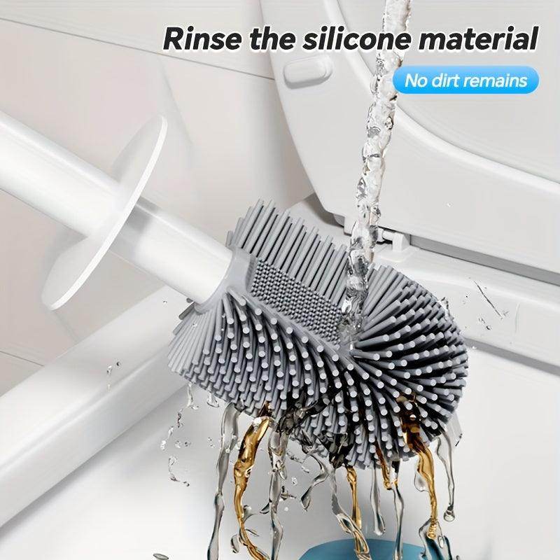 Silicone Bristle Toilet Brush Set with Ventilated Holder - My Store