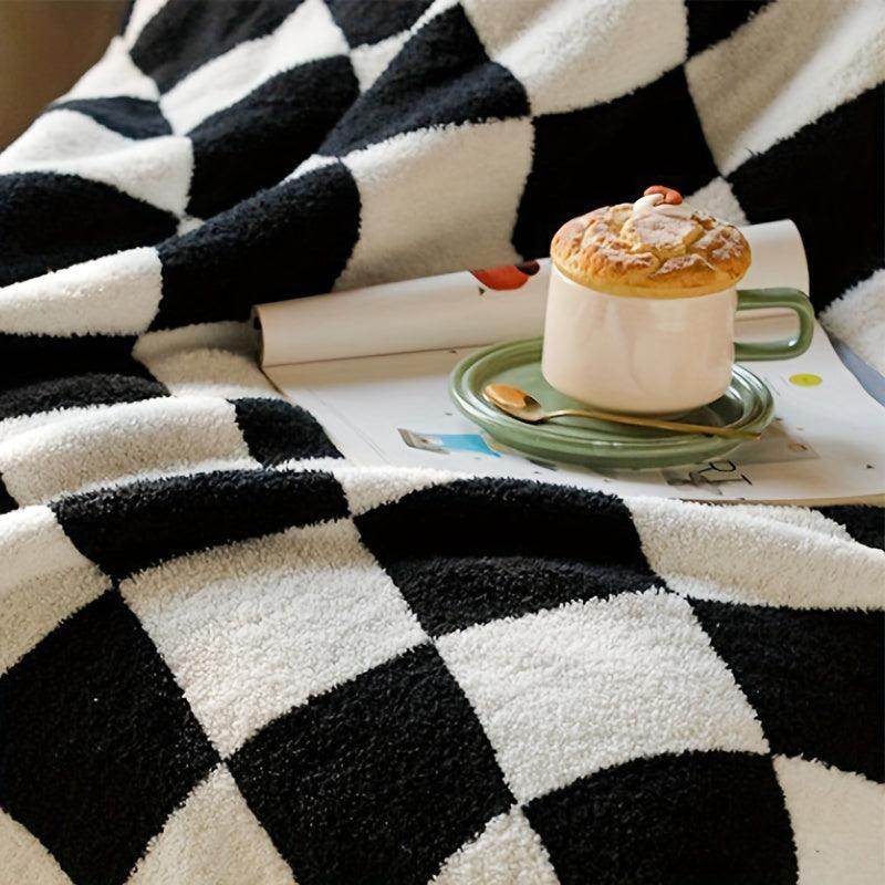 Comfort Soft Feather Yarn Knitted Throw Blanket - My Store