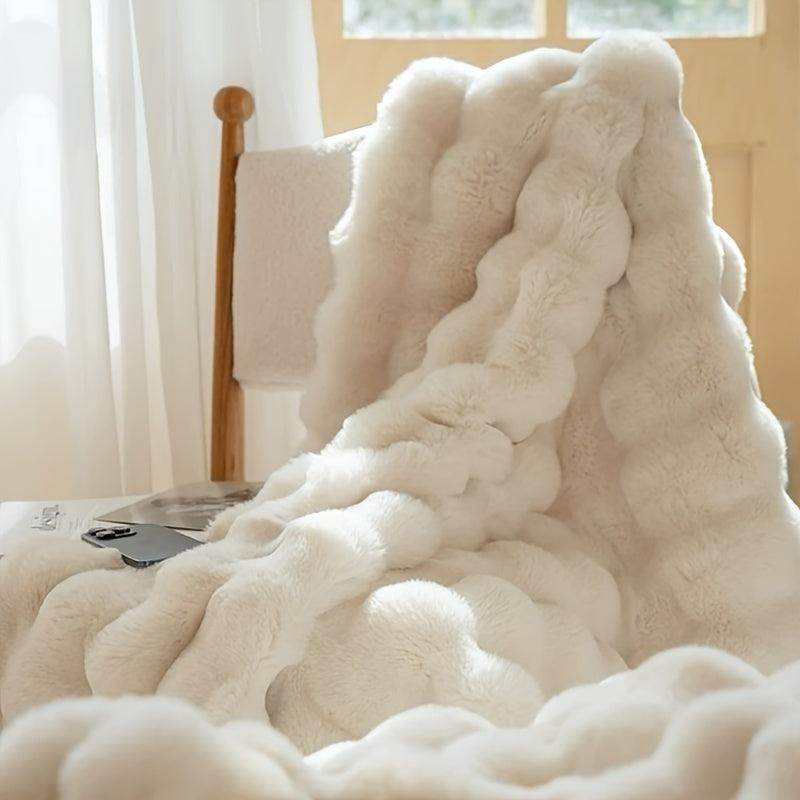 Cozy Faux Rabbit Fur Blanket - My Store