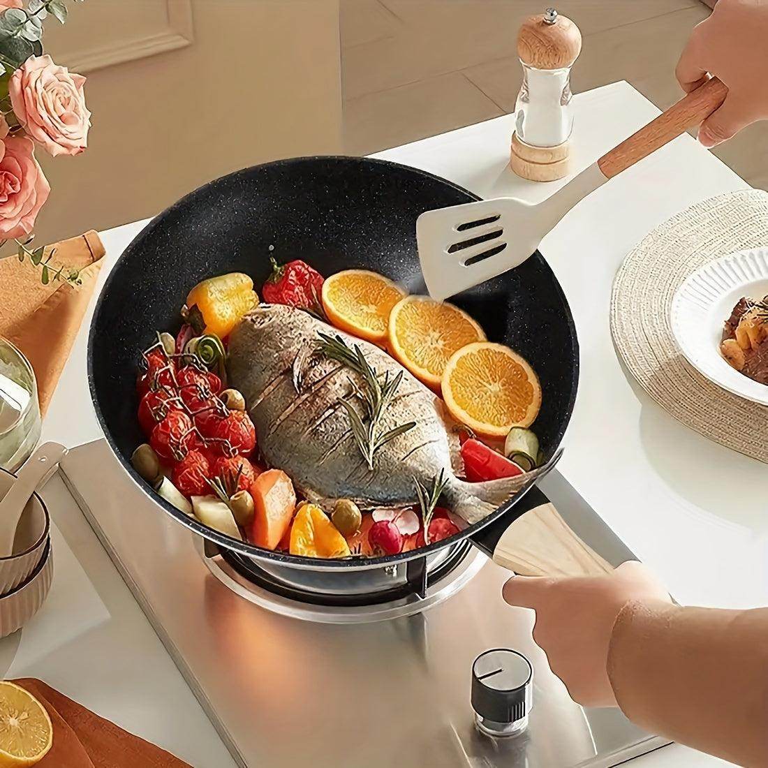 Premium Nonstick Cast Iron Pan Set with Wooden Handles - My Store