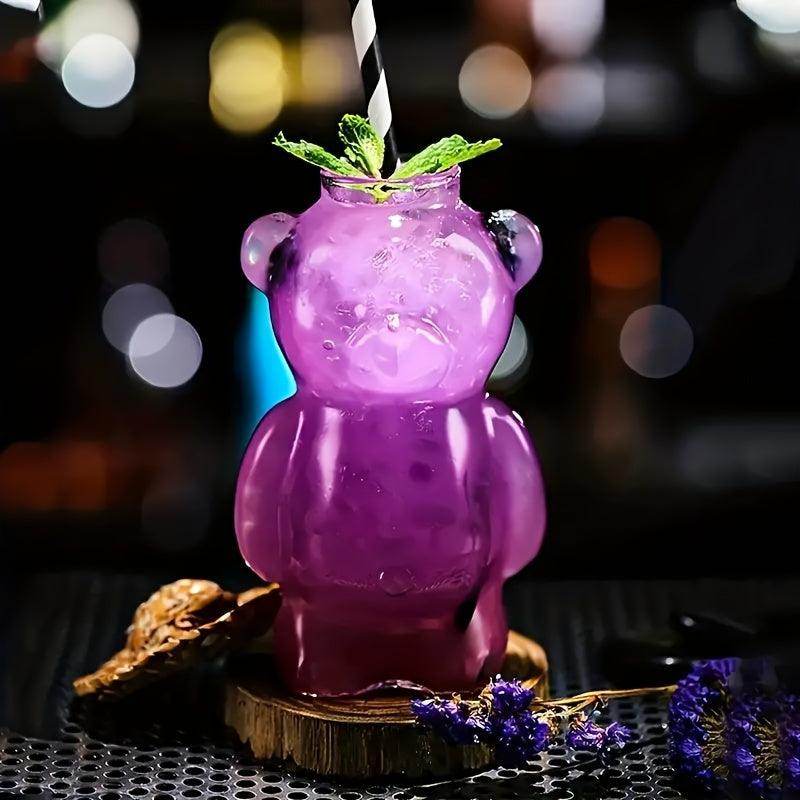 Insulated Teddy Bear Glass Cups - Set of 4 with Straws and Brush - My Store