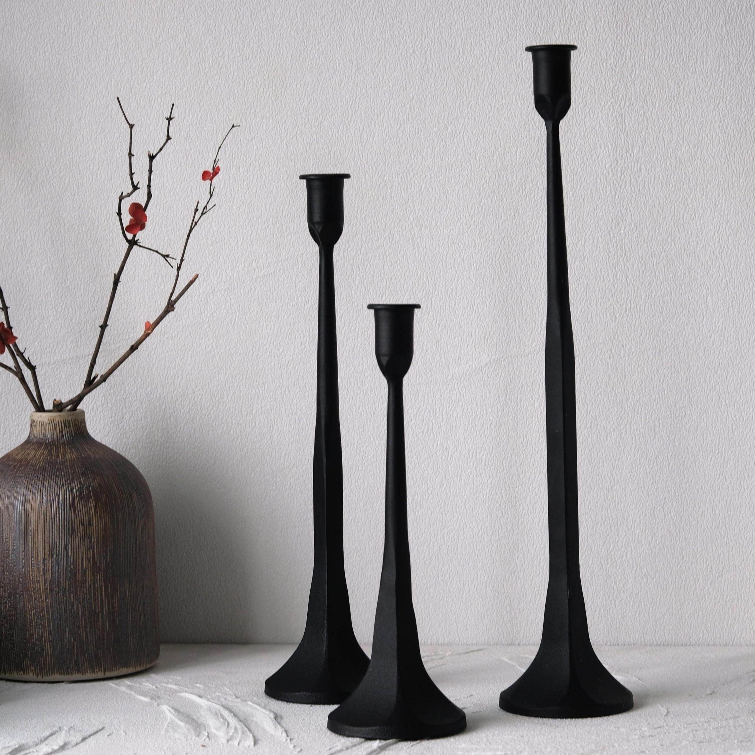 Black Iron Taper Candle Holder Set - My Store