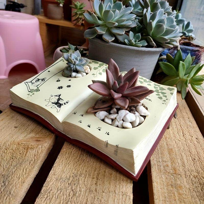 Modern Resin Book Planter - My Store