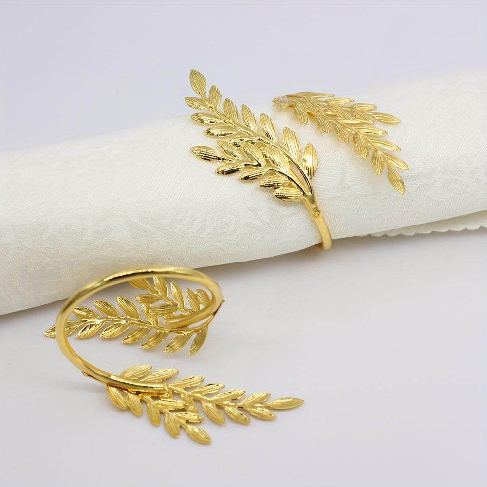Set Of 6 Wheat Ear Design Iron Napkin Rings - My Store