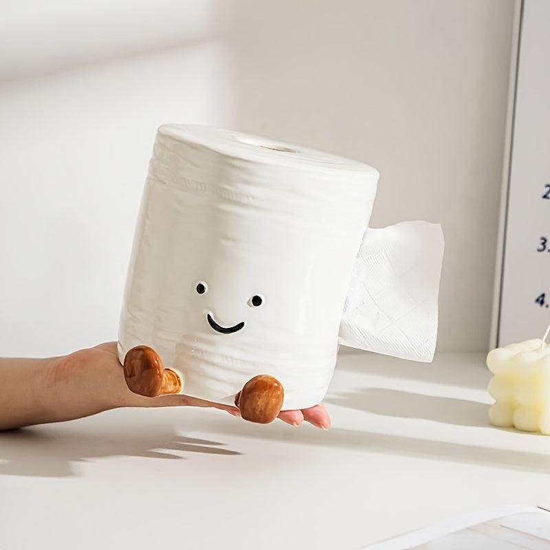 Porcelain Tissue Box - Cute Toilet Paper Shape - My Store