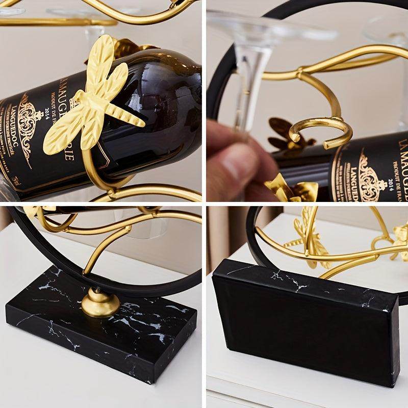 Elegant Metal Wine Rack & Glass Holder - My Store