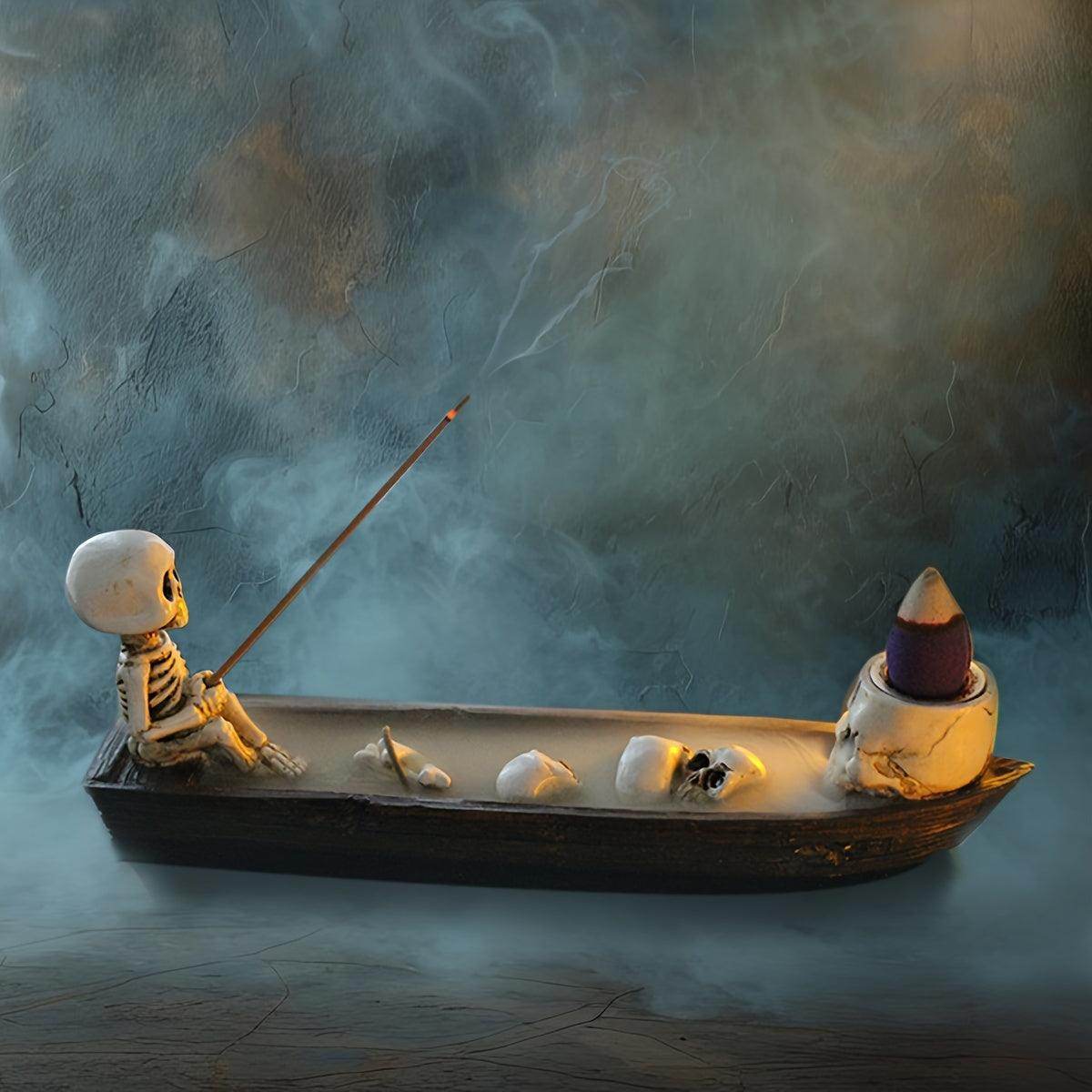 3-Piece Skeleton Boat Resin Incense Holder Set - My Store