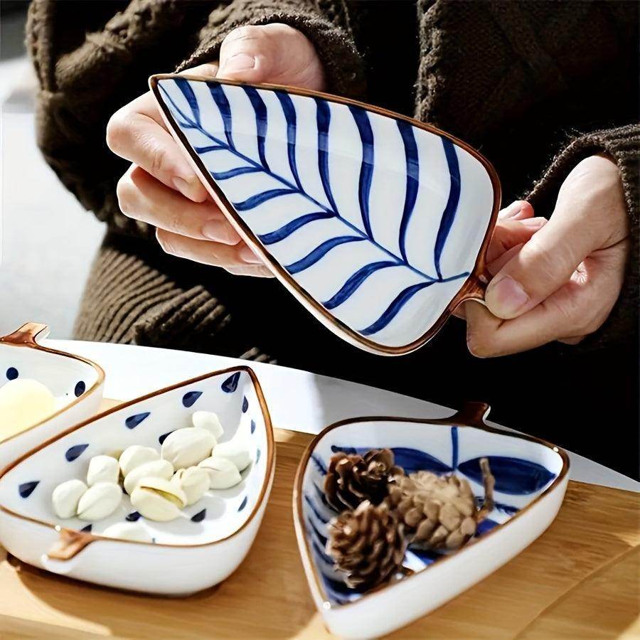 Ceramic Leaf-Shaped Snack Tray Set (4-Pieces) - My Store