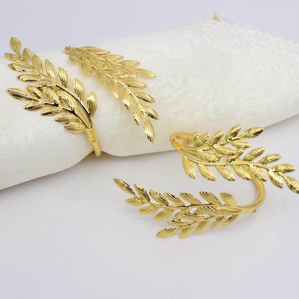 Set Of 6 Wheat Ear Design Iron Napkin Rings - My Store