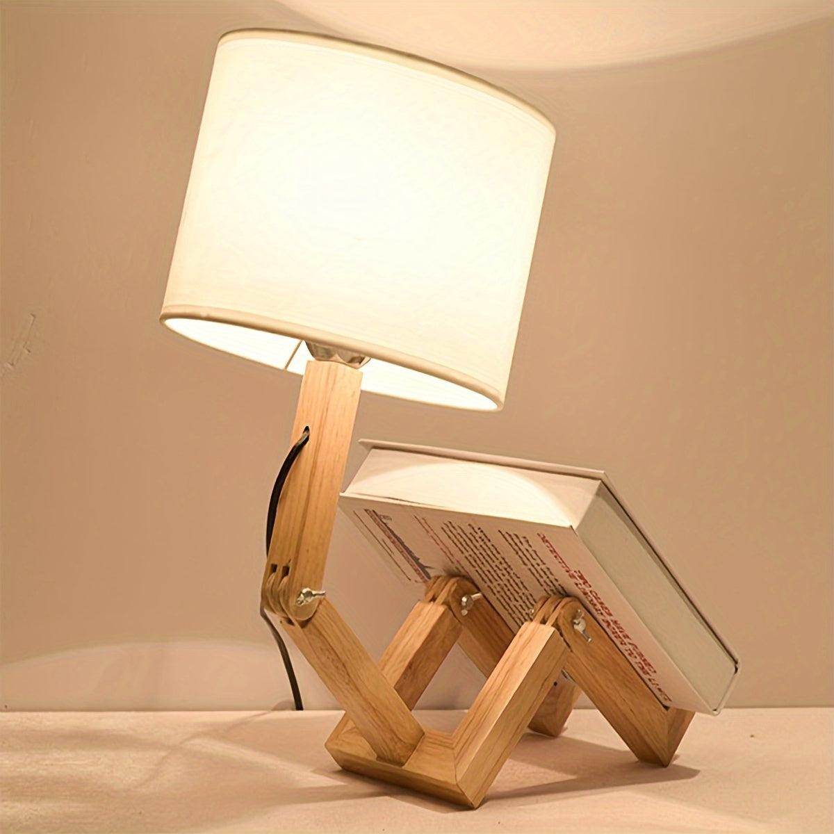 Robot Wooden Desk Lamp – Adjustable & Fun DIY Table Light - My Store