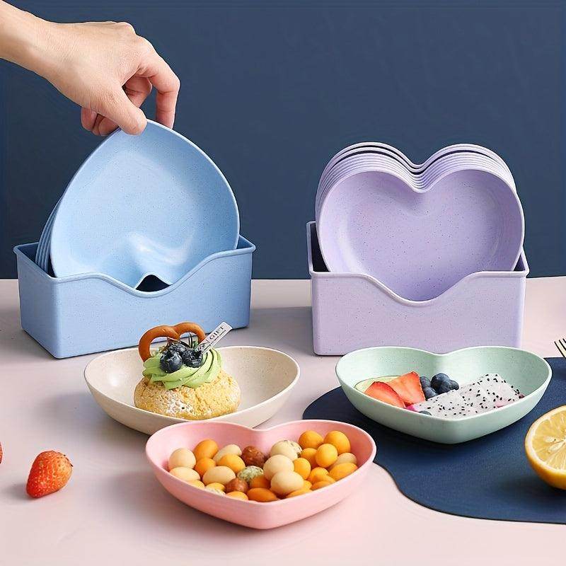 5pcs Durable Heart-Shaped Plate Set - My Store