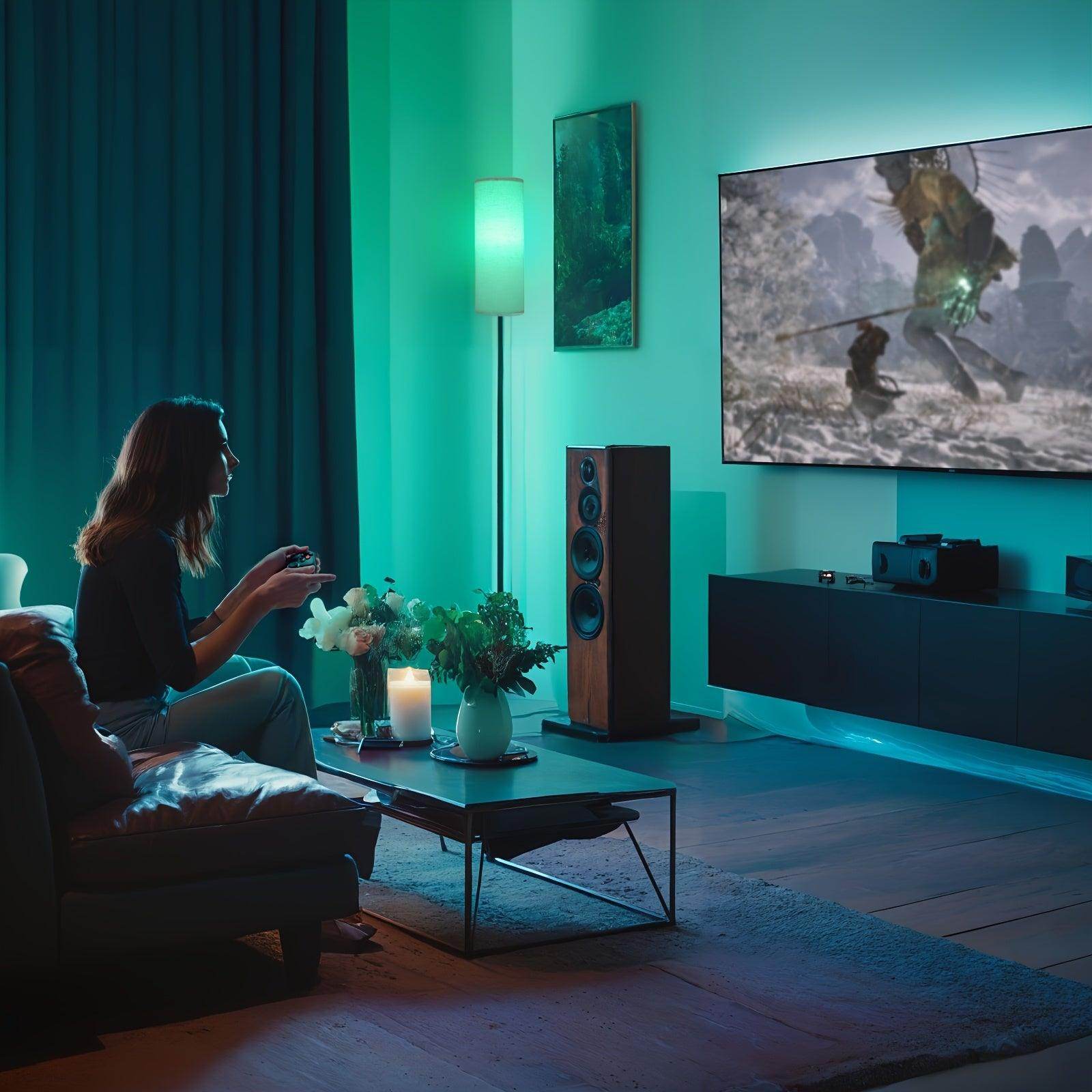 Curved Floor Lamp with Marble Base - My Store