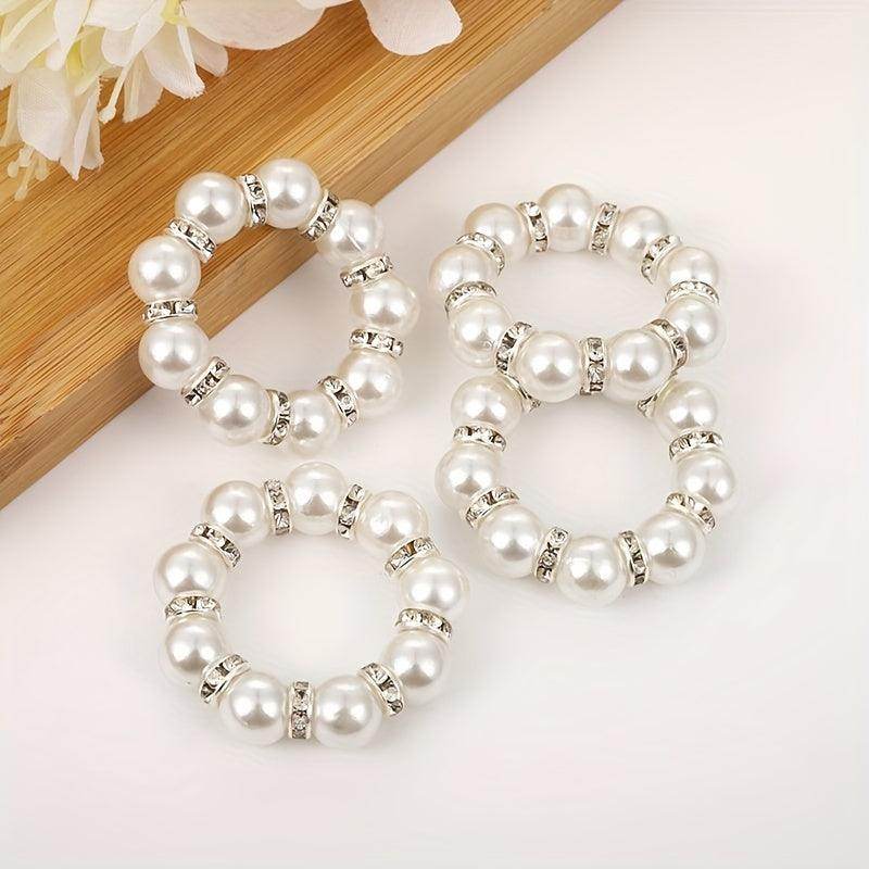 12pcs Elegant Pearl Napkin Rings - My Store