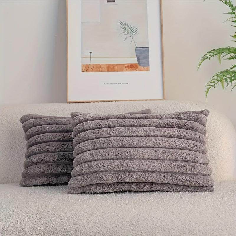Luxury Faux Fur Plush Decorative Throw Pillow Covers (Pack of 2) - My Store