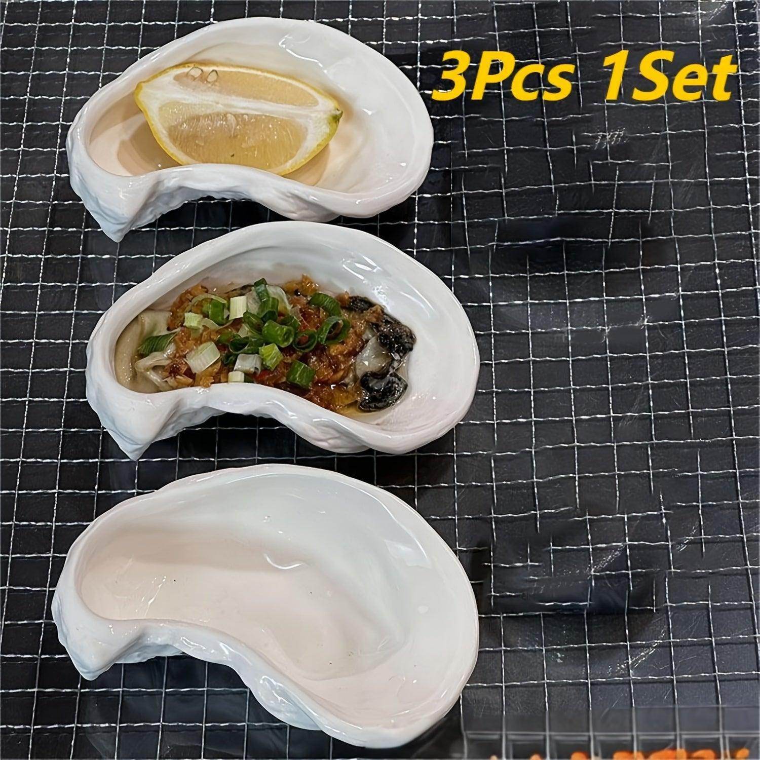 3pcs Set of Ceramic Oyster Dishes - My Store